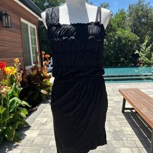 Elegant Black Ruched Dress